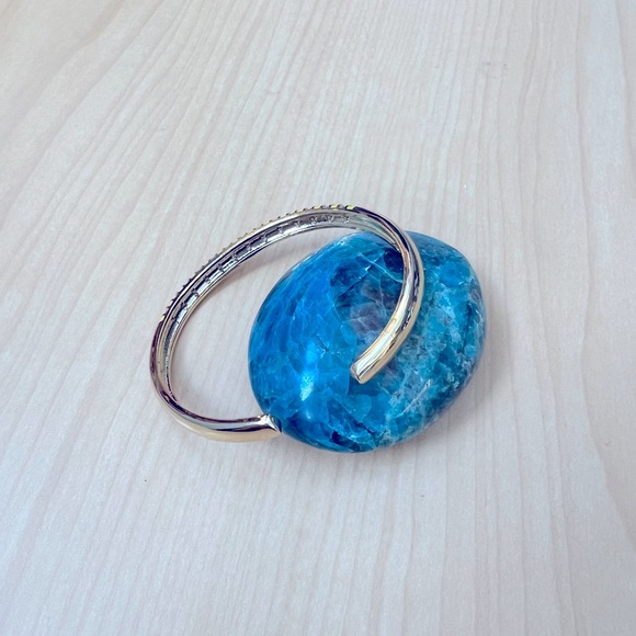 Crystals & Yellow Enamel Cuff Bangle Bracelet *NEW* - Picture 2 of 4